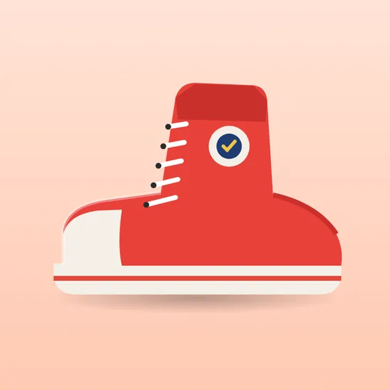 Red high-top sneaker